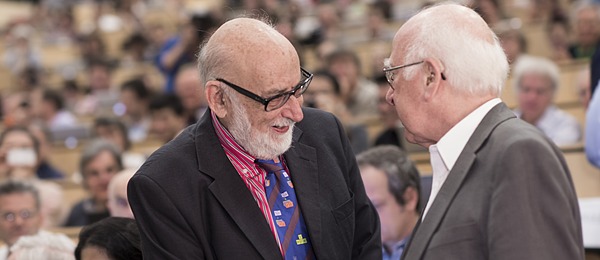 Peter Higgs and François Englert at CERN in 2012